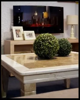 stoły, piece kaflowe