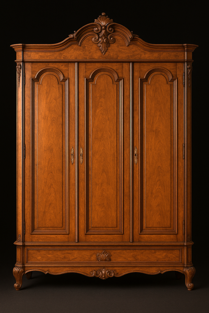 szafa antyczna szafa z rzeźbionym pedimentem