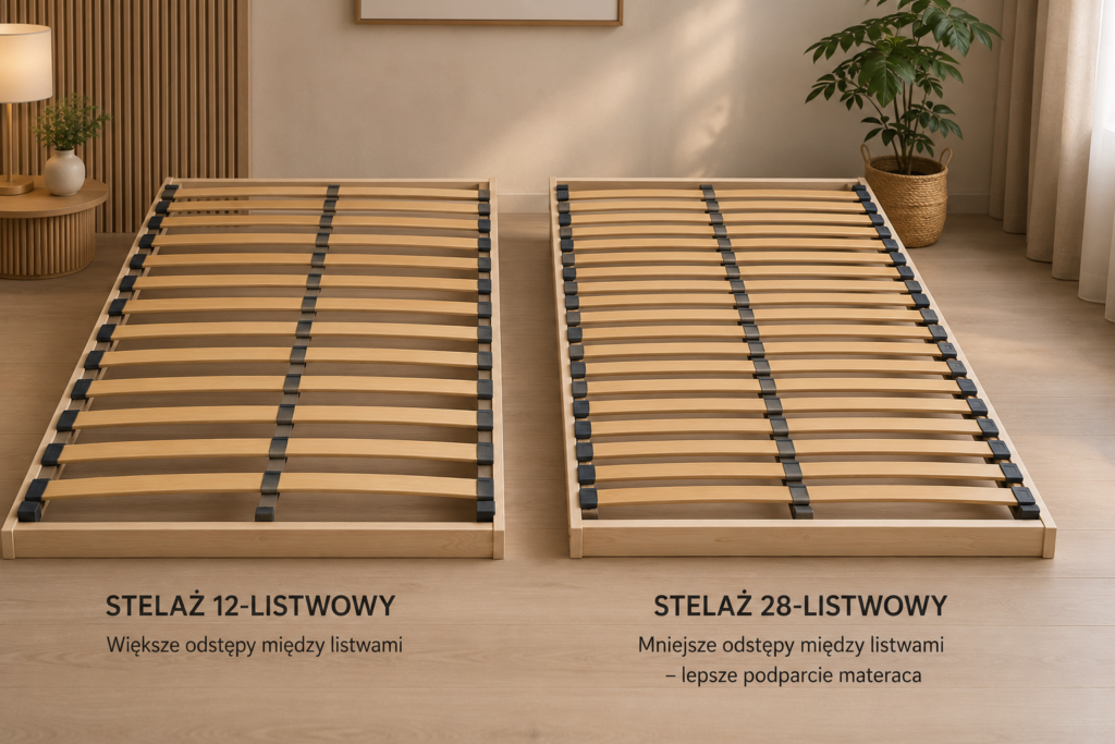 Porównanie stelaży do łóżek z 12 i 28 listwami – stelaże do łóżek Oświęcim