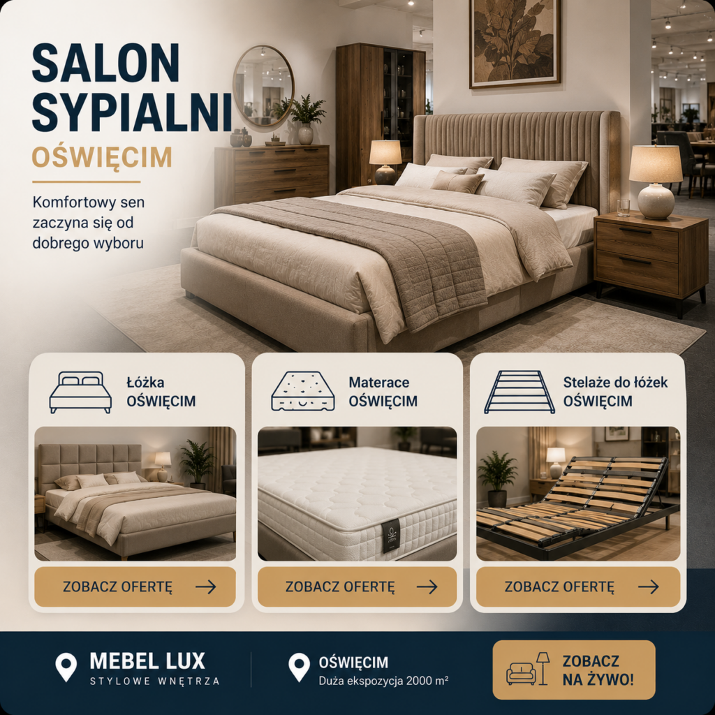 Salon sypialni Oświęcim – łóżka, materace i stelaże Mebel Lux