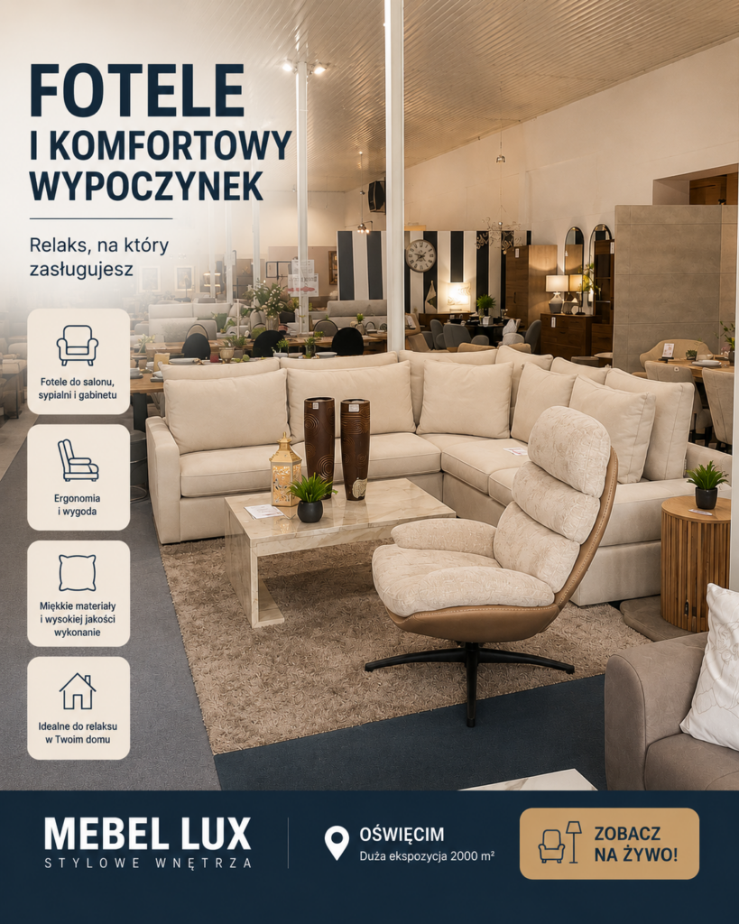 Fotele do salonu Oświęcim – ekspozycja Mebel Lux