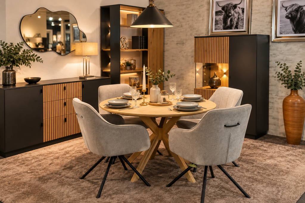 Stół i krzesła w aranżacji jadalni – MEBEL LUX Oświęcim